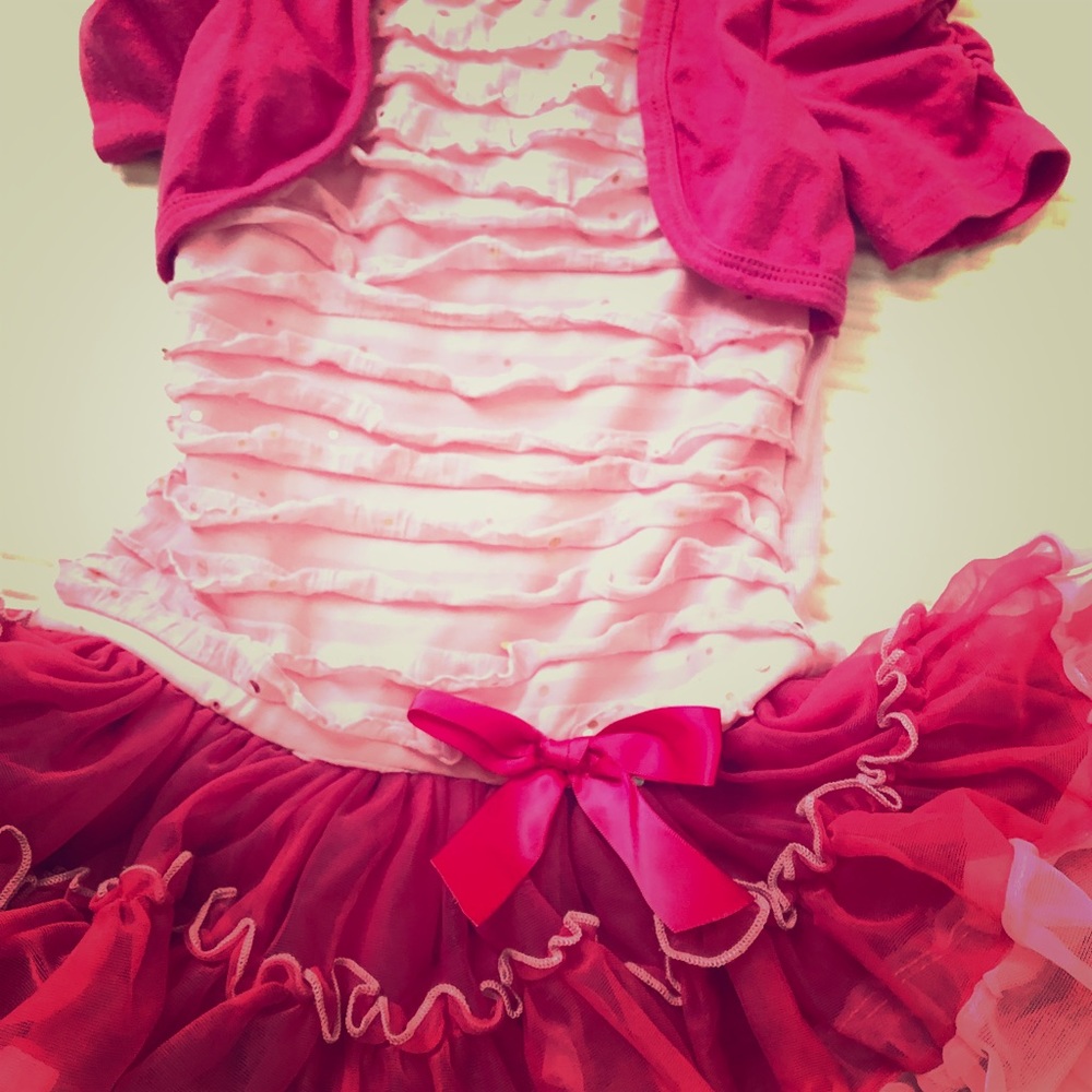 🏵 Girls Tutu Dress sz 4- Light and Dark Pink